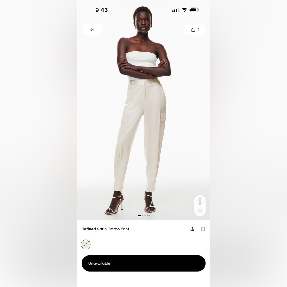 Aritzia Elegant Cream Women's Pants